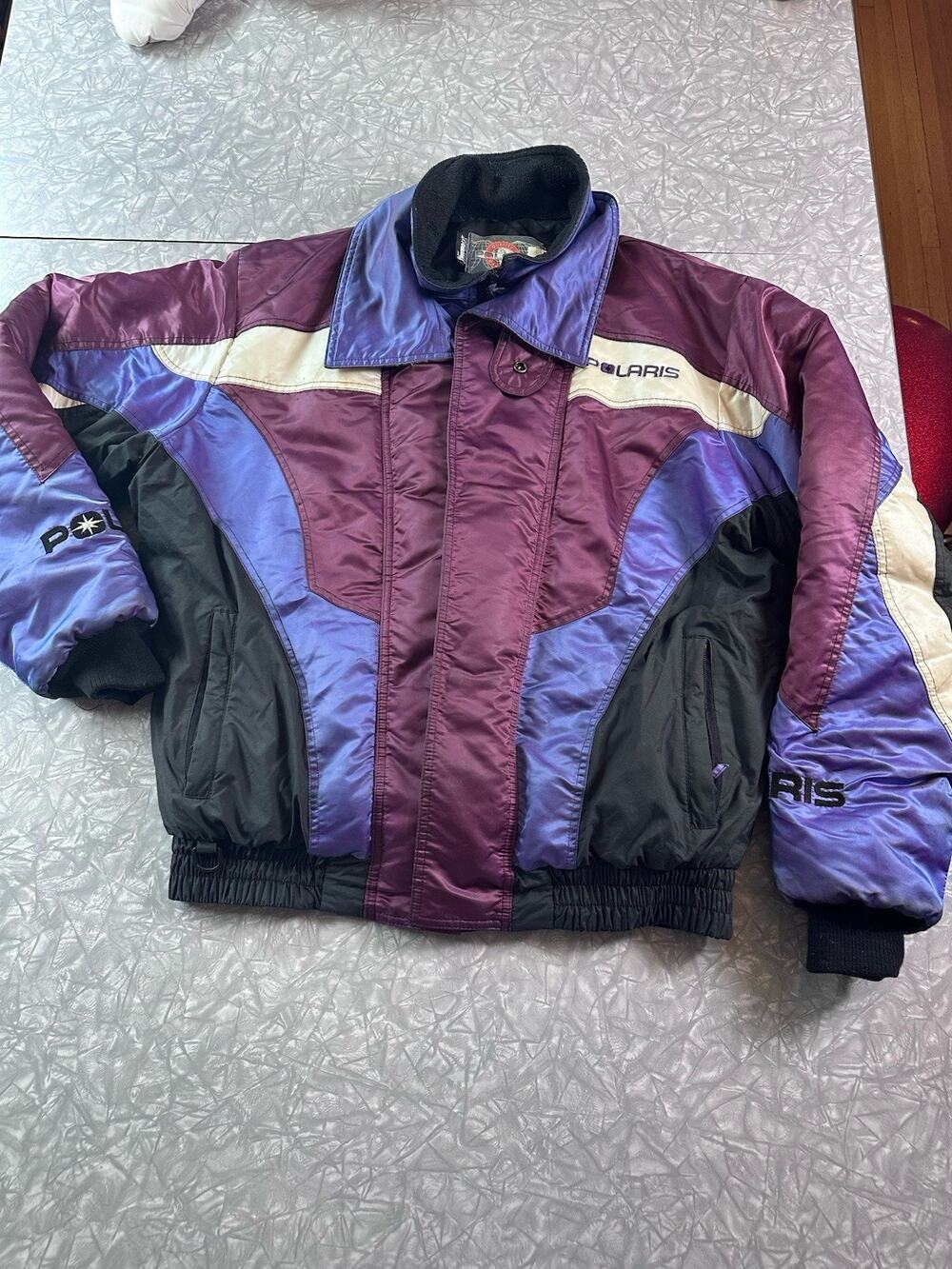 Vintage Polaris Snowmobile Jacket XLT Extra Large Tall Made In Canada Purple